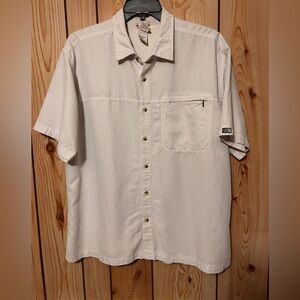 The North Face Shirt Men’s Size XL Gray Check Short Sleeve Pocket w/zip Outdoor
